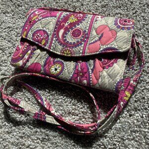 Vera Bradley Paisley Meets Plaid Organizer Wallet, Detachable Crossbody Strap